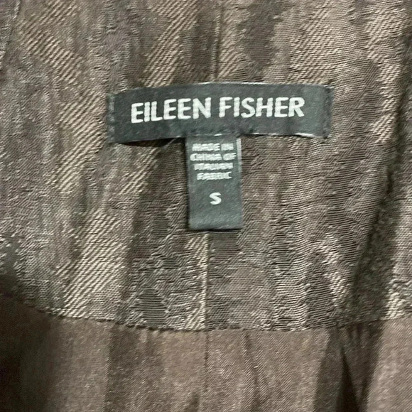 Eileen Fisher brown ramie cotton silk lined blazer jacket size SMALL - Picture 9 of 12